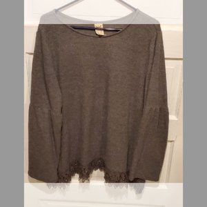 Faded Glory Grey Sweater with bell sleeves Women's Size 20 - 2XL